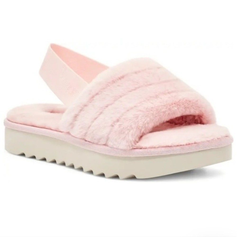 Light Pink UGG Fuzz'n Faux-Fur Slide Sandals